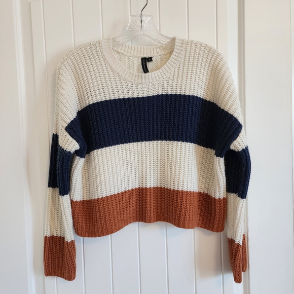 Sweater Blue Cream Brown size Small - Picture 3 of 16